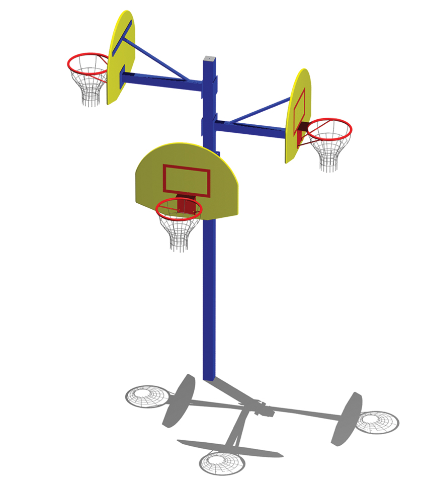 Баскетбольная стойка с тремя щитами артикул 7302